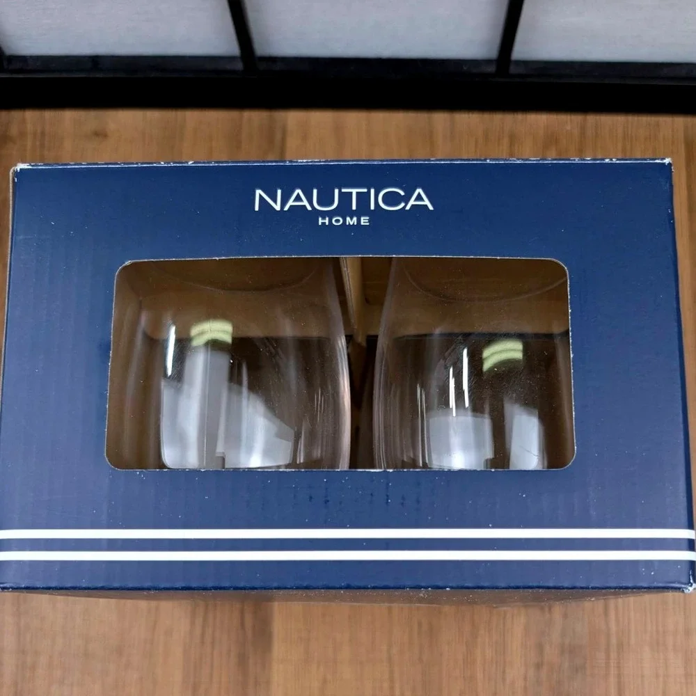 Nautica Home Outdoor Set of 4 Stemless Wine Glasses 15oz BPA Free Clear‎